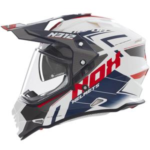 Enduro motorhelm NOX N312 Vapor wit-zwart-blauw