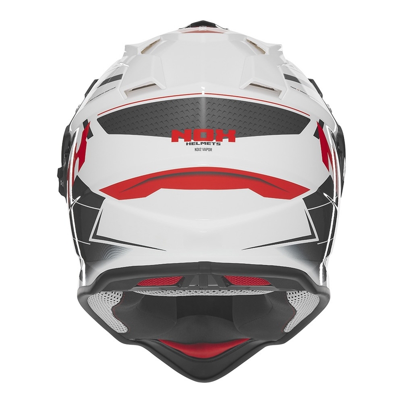 Enduro motorhelm NOX N312 Vapor wit-zwart-rood