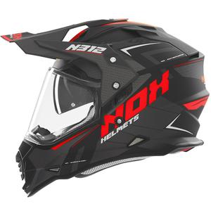 Enduro motorhelm NOX N312 Vapor mat zwart-rood