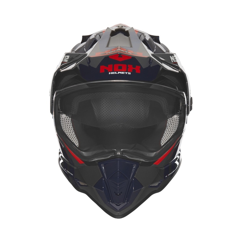 Enduro motorhelm NOX N312 Vapor zwart-blauw-rood
