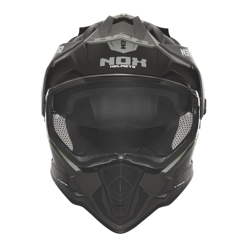 Enduro motorhelm NOX N312 Vapor mat zwart-grijs