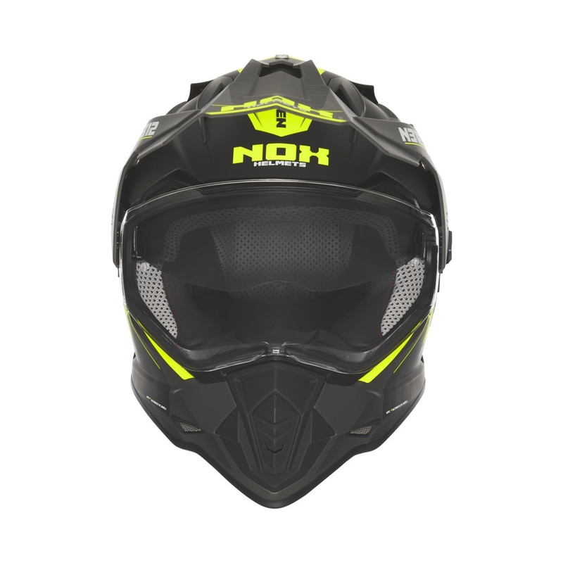 Enduro motorhelm NOX N312 Vapor mat zwart-geel
