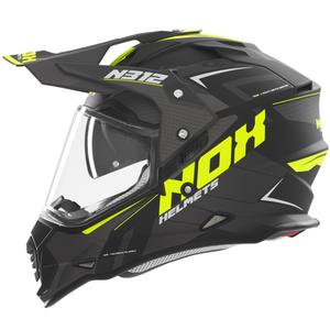 Enduro motorhelm NOX N312 Vapor mat zwart-geel