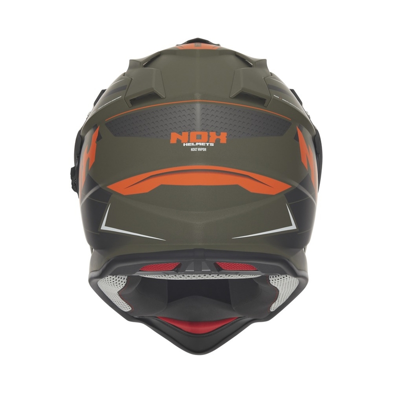 Enduro motorhelm NOX N312 Vapor mat khaki-oranje