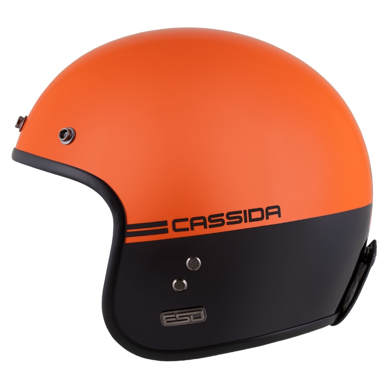 Cassida Eso Super Hooligan Open Motorhelm Zwart-Oranje Parel