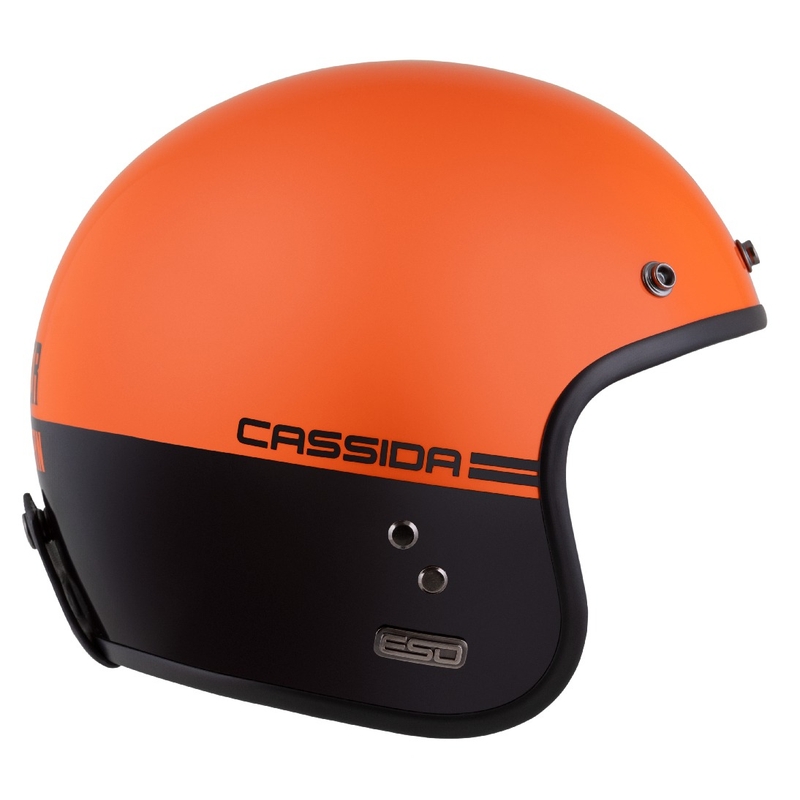 Cassida Eso Super Hooligan Open Motorhelm Zwart-Oranje Parel