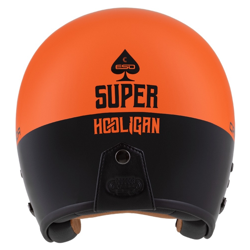 Cassida Eso Super Hooligan Open Motorhelm Zwart-Oranje Parel