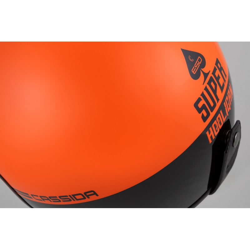 Cassida Eso Super Hooligan Open Motorhelm Zwart-Oranje Parel