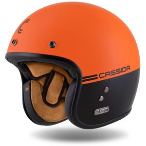 Cassida Eso Super Hooligan Open Motorhelm Zwart-Oranje Parel