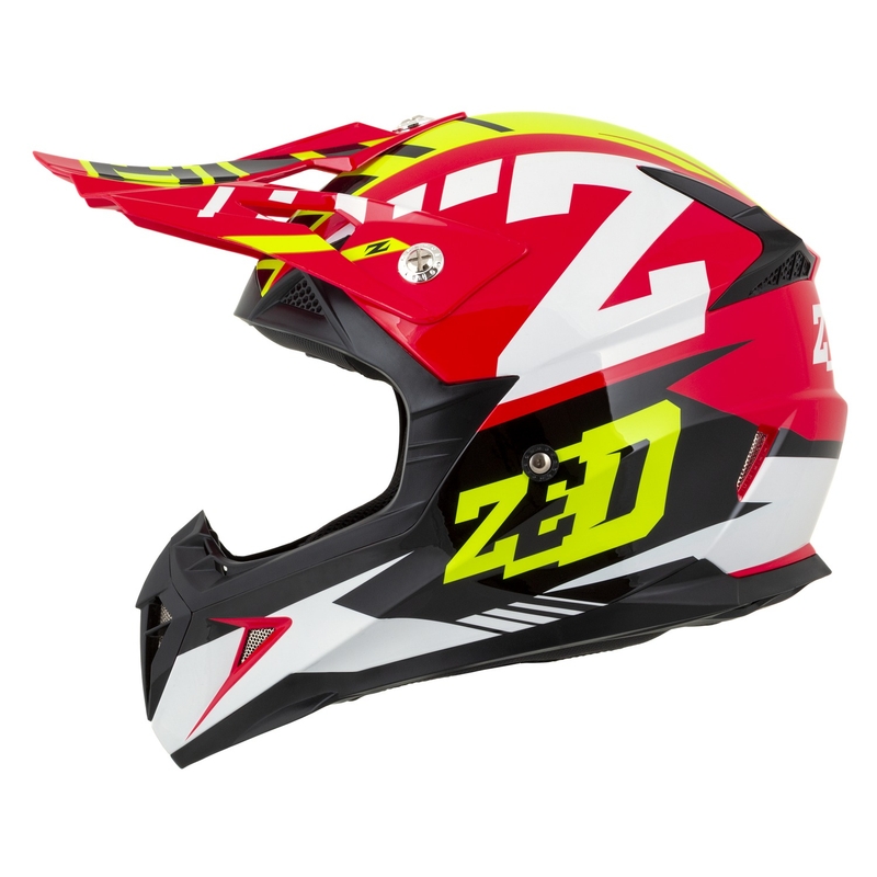 Motorcrosshelm ZED X1.9 Targa rood-fluo geel-zwart-wit
