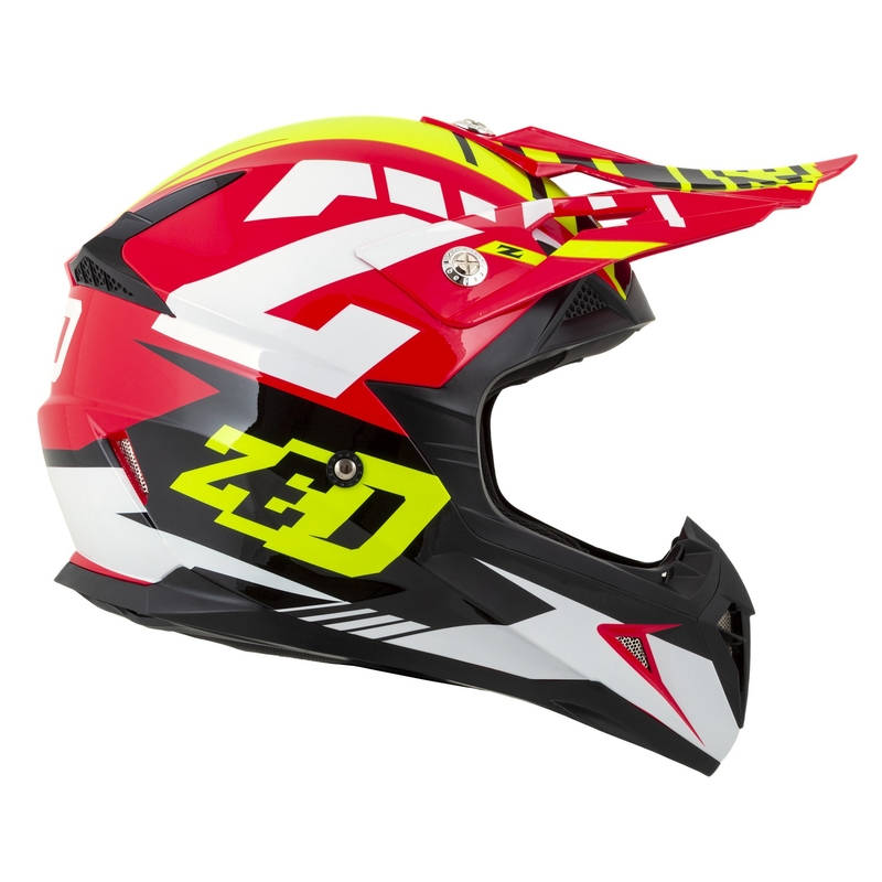 Motorcrosshelm ZED X1.9 Targa rood-fluo geel-zwart-wit