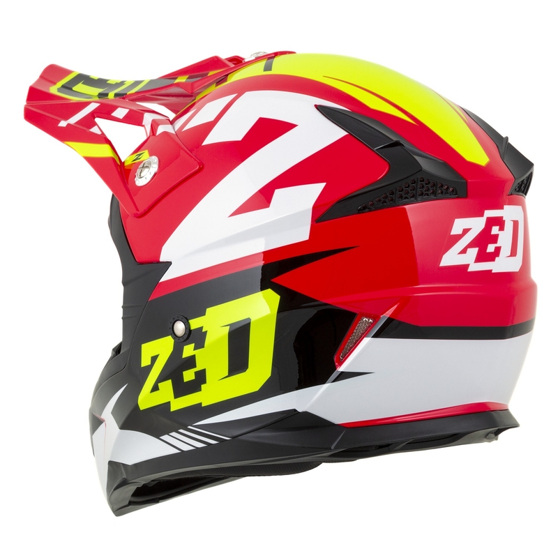 Motorcrosshelm ZED X1.9 Targa rood-fluo geel-zwart-wit
