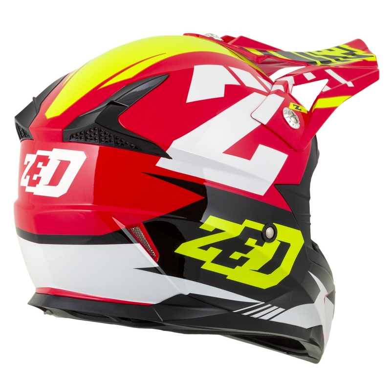 Motorcrosshelm ZED X1.9 Targa rood-fluo geel-zwart-wit