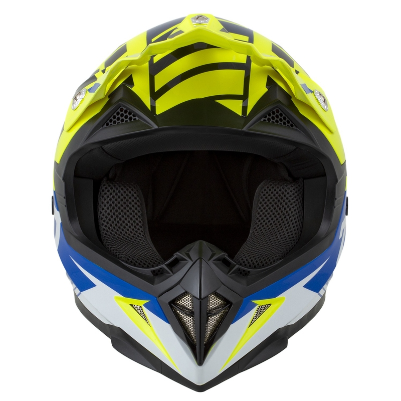Motorcrosshelm ZED X1.9 Targa fluo geel-blauw-zwart-wit