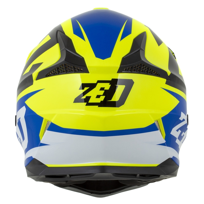 Motorcrosshelm ZED X1.9 Targa fluo geel-blauw-zwart-wit