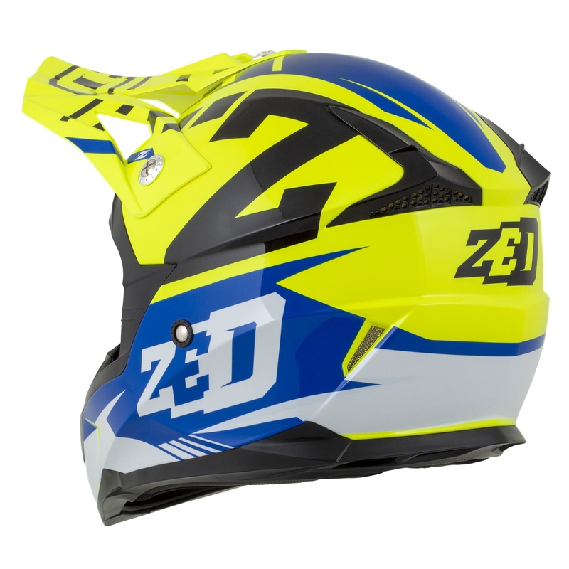 Motorcrosshelm ZED X1.9 Targa fluo geel-blauw-zwart-wit