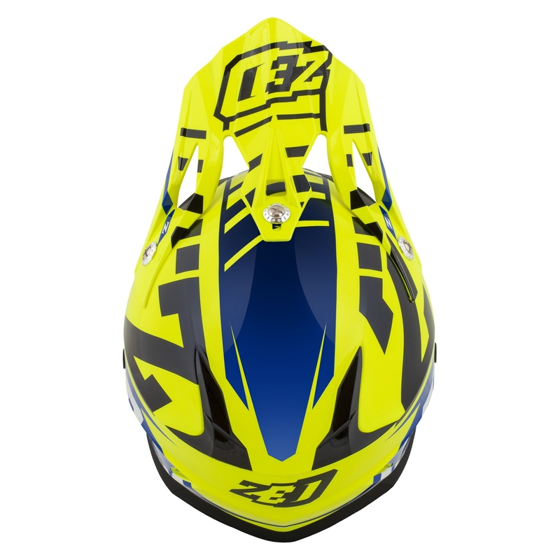 Motorcrosshelm ZED X1.9 Targa fluo geel-blauw-zwart-wit