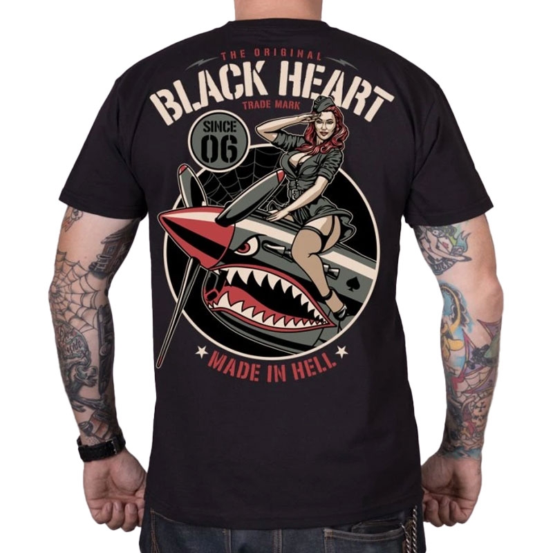 T-shirt Black Heart Air Fighter zwart