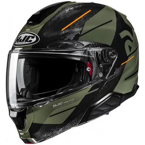 Opvouwbare motorhelm HJC RPHA 91 Blat MC7 kaki groen-zwart