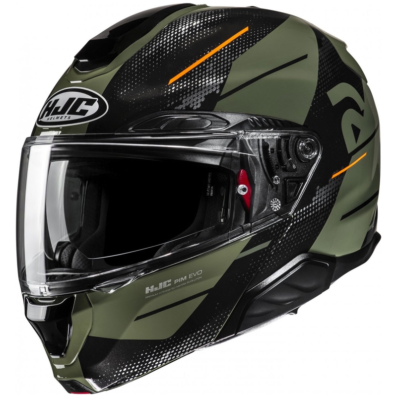 Opvouwbare motorhelm HJC RPHA 91 Blat MC7 kaki groen-zwart