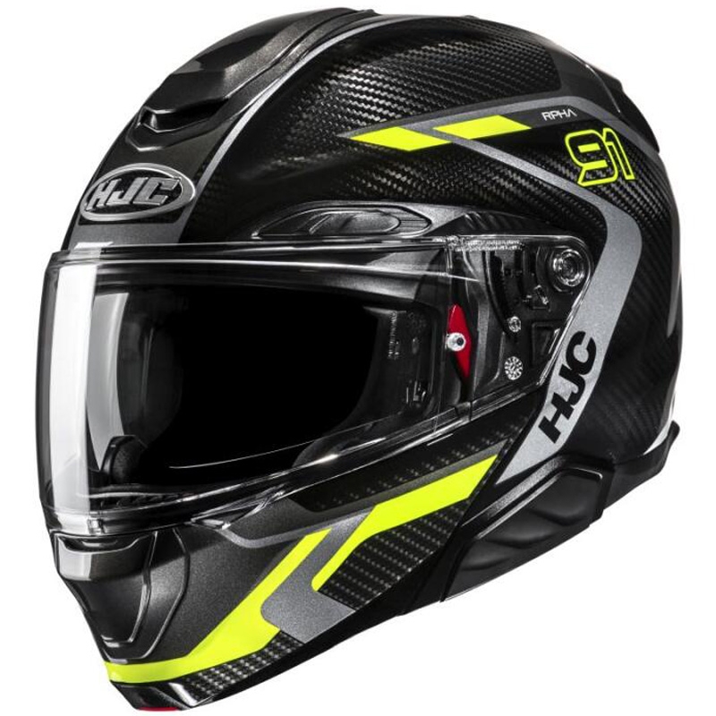 Opvouwbare motorhelm HJC RPHA 91 CARBON Lagos MC3H zwart-fluo geel