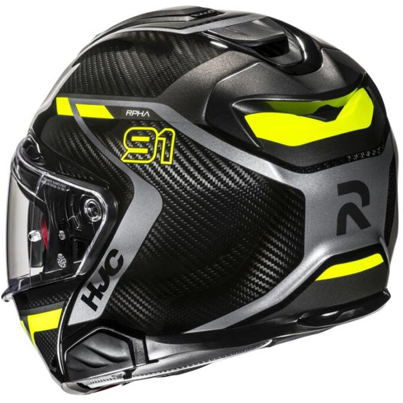 Opvouwbare motorhelm HJC RPHA 91 CARBON Lagos MC3H zwart-fluo geel