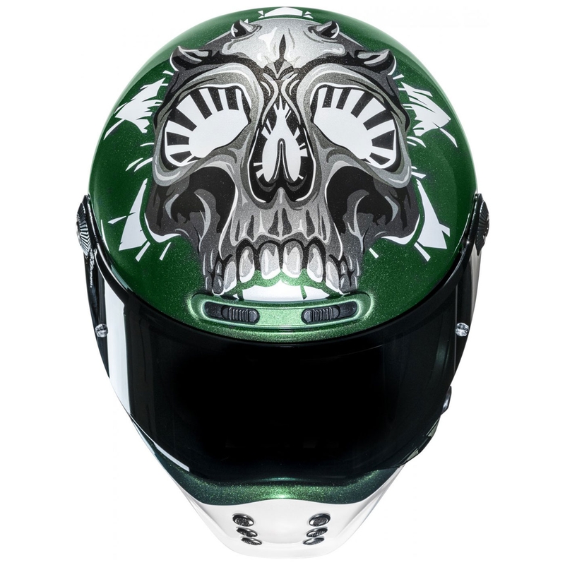 Integraal motorhelm HJC V10 Crania MC4 groen en wit