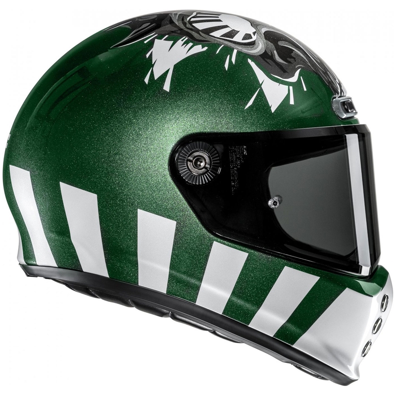 Integraal motorhelm HJC V10 Crania MC4 groen en wit
