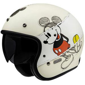 Open motorhelm HJC V31 Disney Mickey Sketch MC1SF wit-zwart