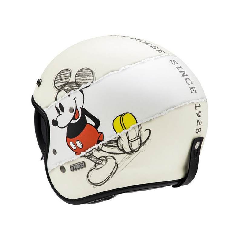 Open motorhelm HJC V31 Disney Mickey Sketch MC1SF wit-zwart