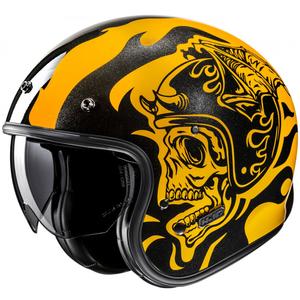 Open motorhelm HJC V31 Flame MC3 geel-zwart