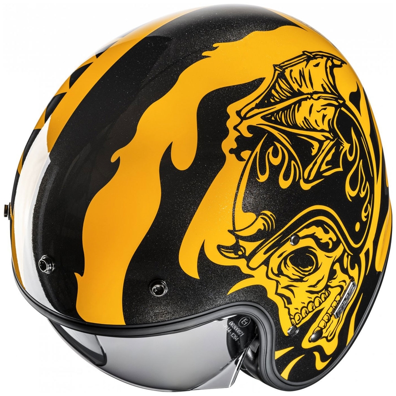 Open motorhelm HJC V31 Flame MC3 geel-zwart