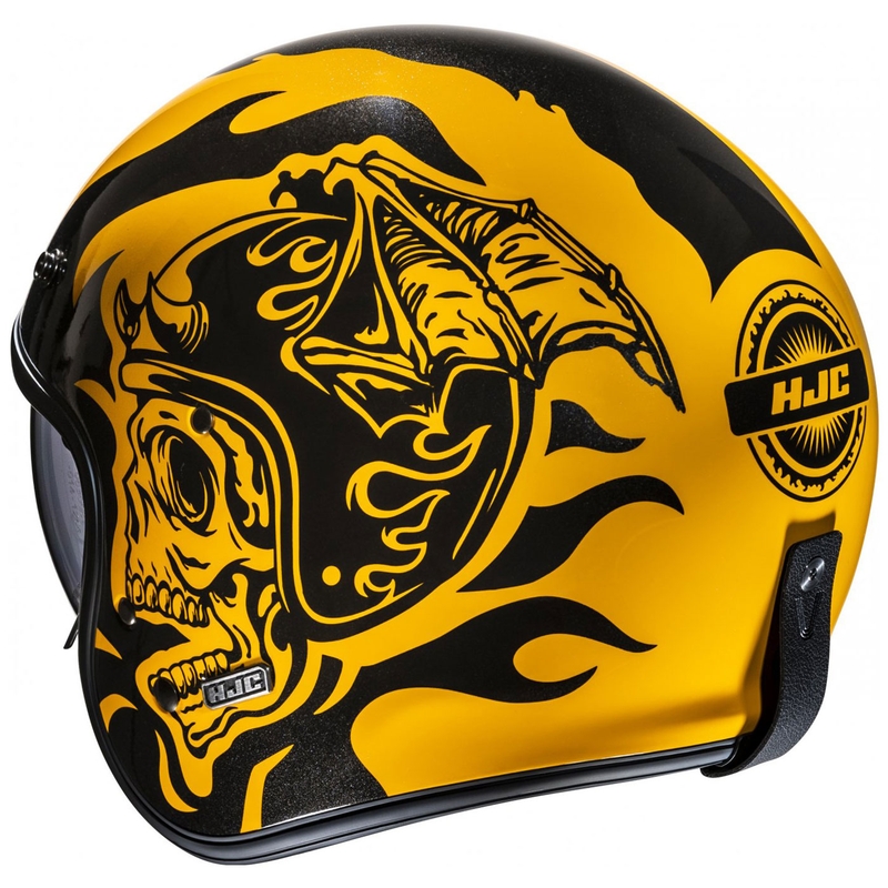 Open motorhelm HJC V31 Flame MC3 geel-zwart