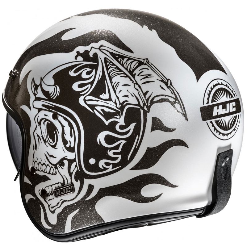 Open motorhelm HJC V31 Flame MC5 zwart/wit