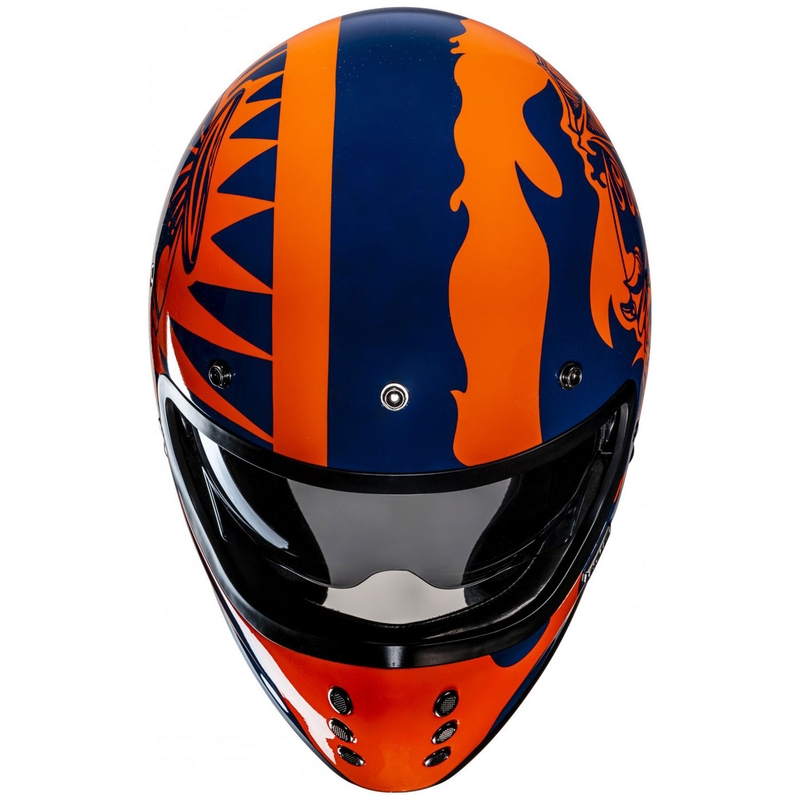 HJC V60 Flame MC27 integraal motorhelm oranje-blauw
