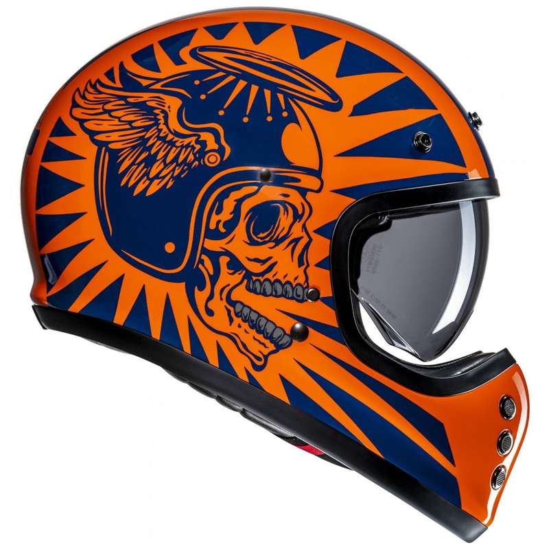HJC V60 Flame MC27 integraal motorhelm oranje-blauw