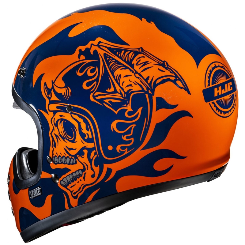 HJC V60 Flame MC27 integraal motorhelm oranje-blauw
