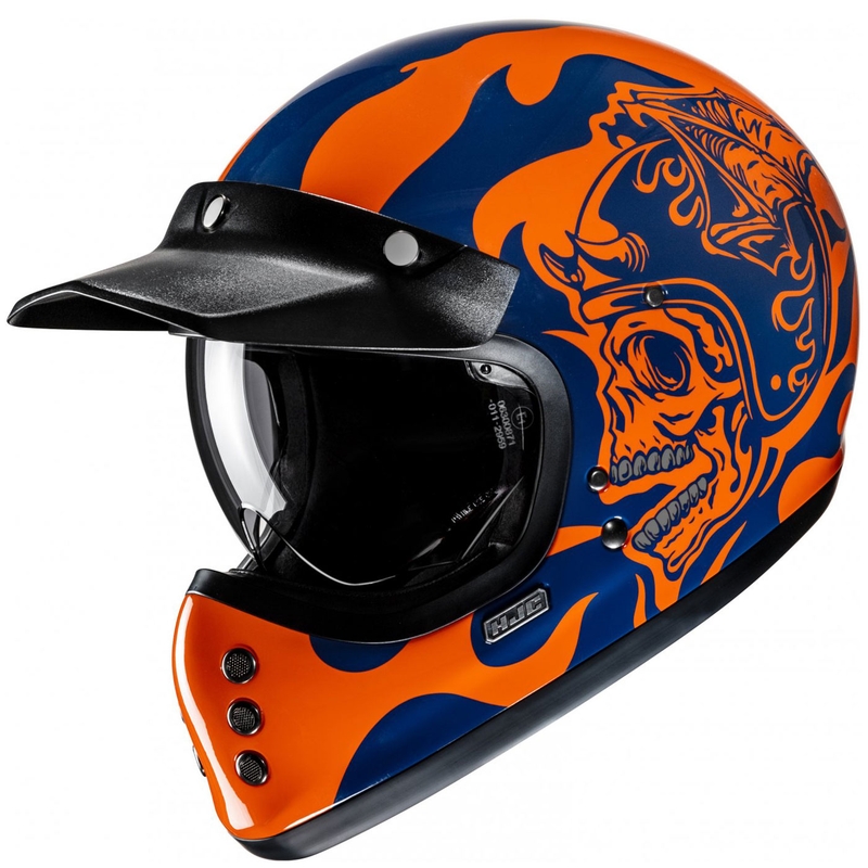 HJC V60 Flame MC27 integraal motorhelm oranje-blauw