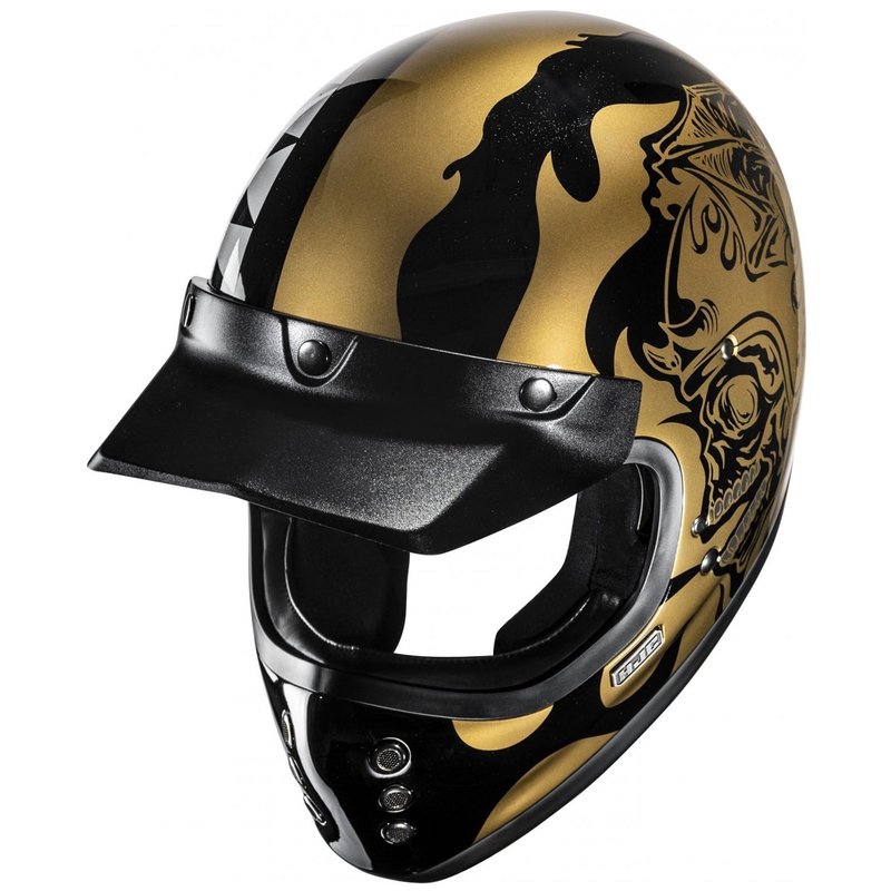 HJC V60 Flame MC9 integraal motorhelm goud-zwart