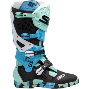 SiDi Crossair X zwart met turquoise motorlaarzen