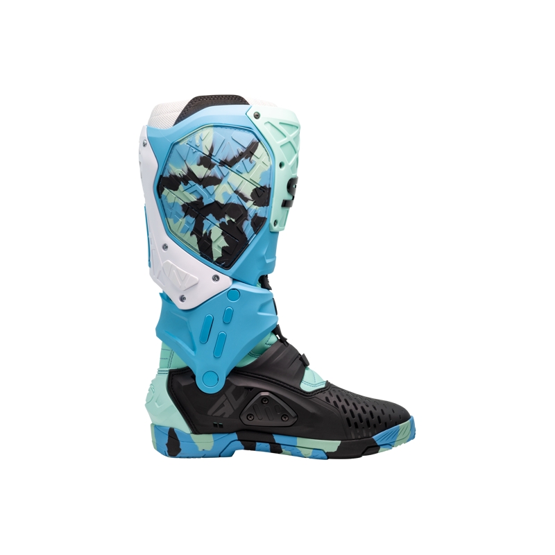SiDi Crossair X zwart met turquoise motorlaarzen