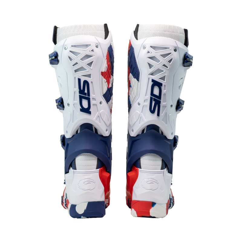 SiDi Crossair X motorlaarzen wit-blauw-rood