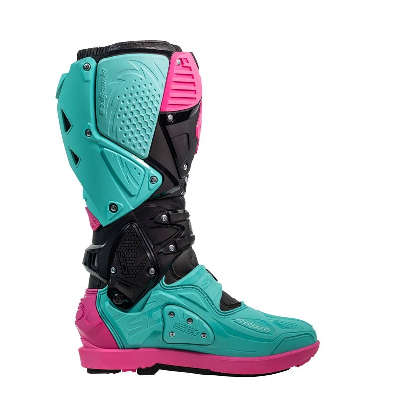 SiDi Crossfire 3 SRS Zwart-Mint-Roze Motorfietslaarzen