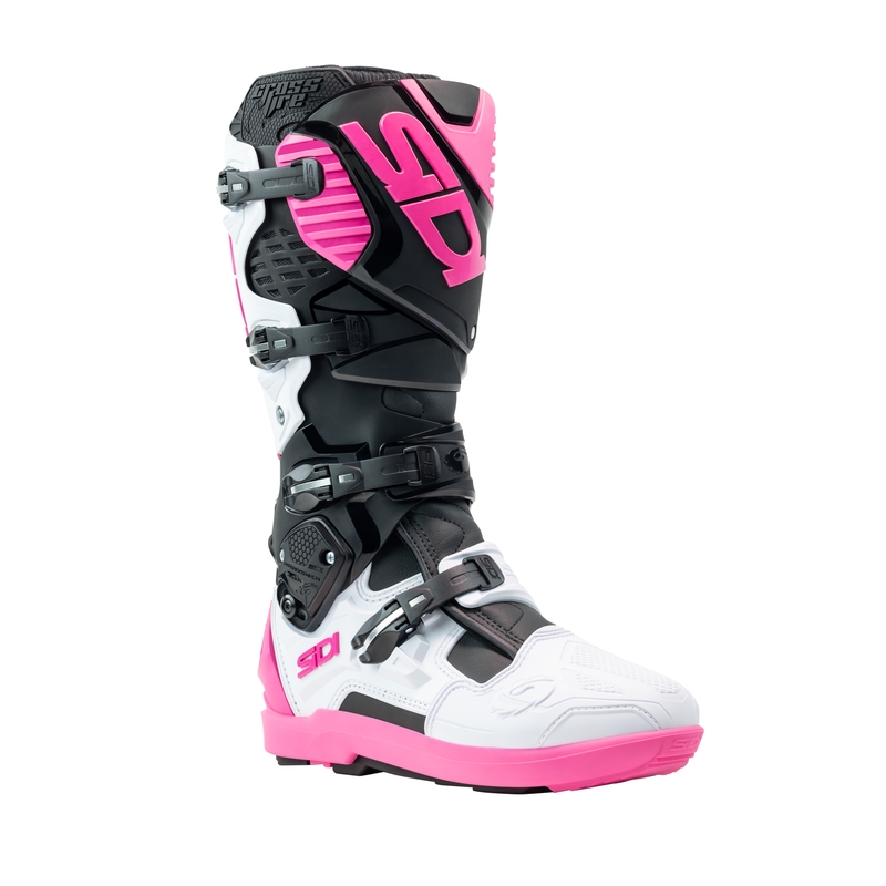 SiDi Crossfire 3 SRS zwart, wit en roze motorlaarzen