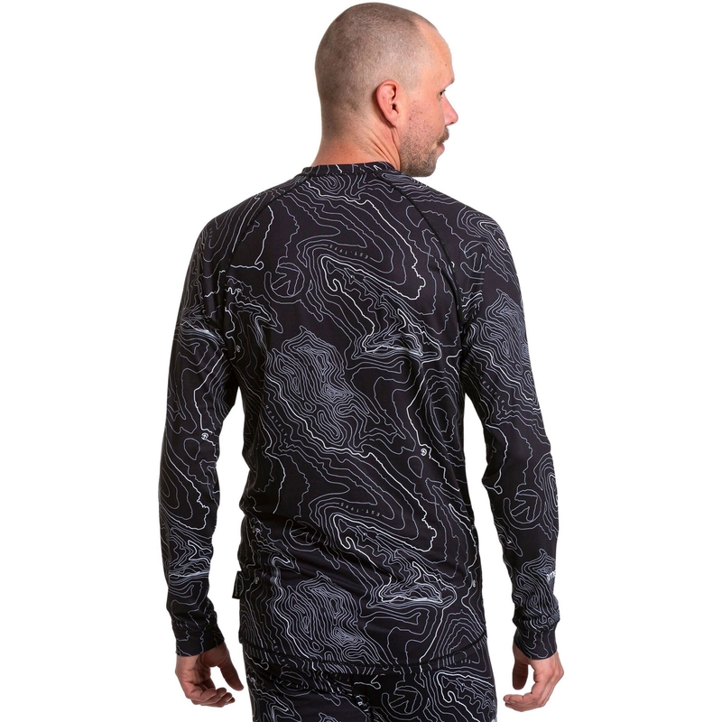 Heren thermoshirt Meatfly Avery zwart-wit