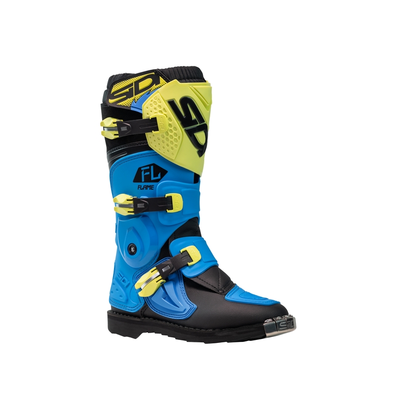 Kinder motorcrossschoenen SiDi Vlam blauw-geel-zwart