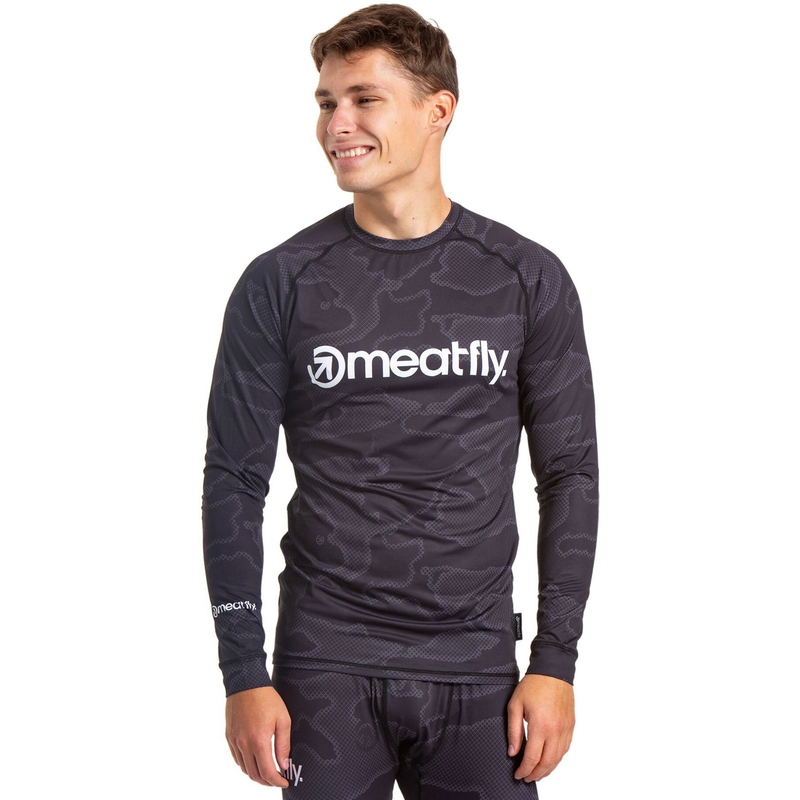 Heren thermoshirt Meatfly Avery zwart-grijs