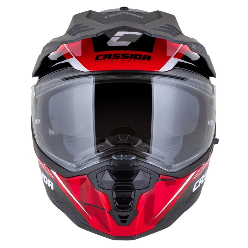 Endurohelm Cassida Road Runner TechniX rood-zwart-wit-grijs