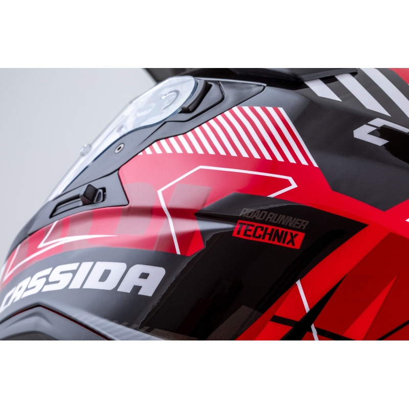 Endurohelm Cassida Road Runner TechniX rood-zwart-wit-grijs