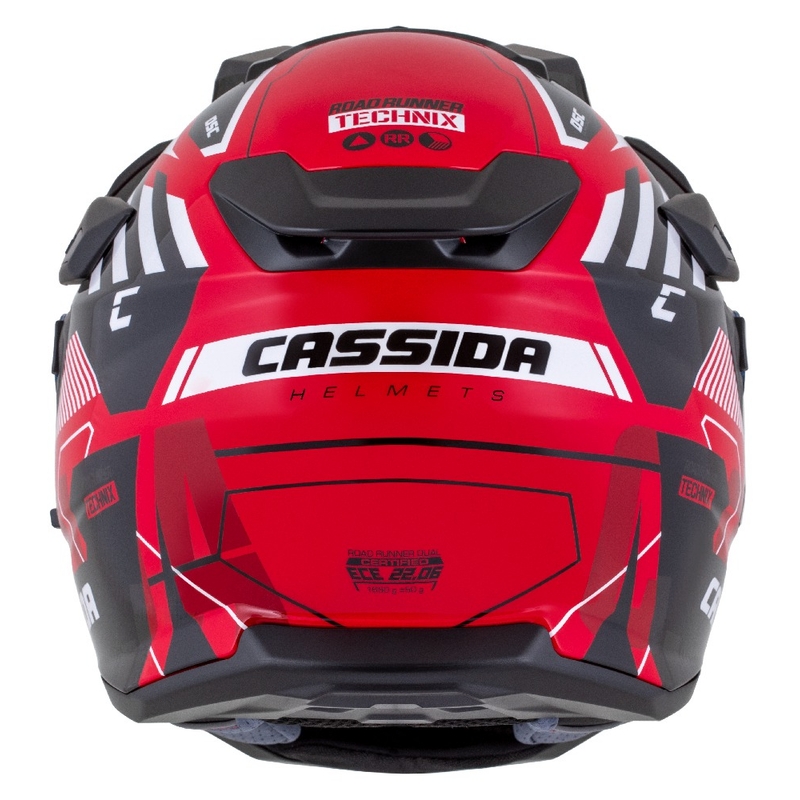 Endurohelm Cassida Road Runner TechniX rood-zwart-wit-grijs